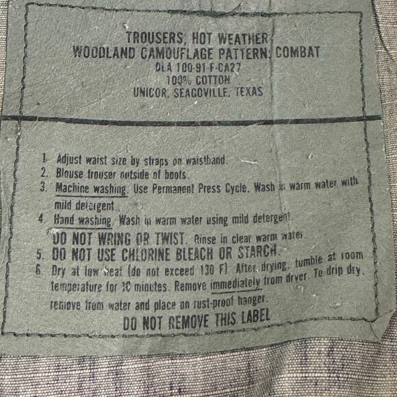 US Military Hot Weather Woodland Camo Combat Pants, Sz Small Regular Rip Stop - Picture 7 of 12